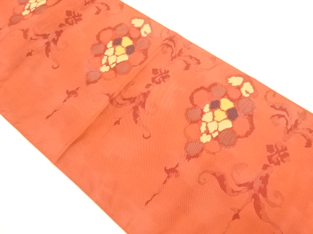 アンティーク　更紗模様織り出し名古屋帯(着用可)